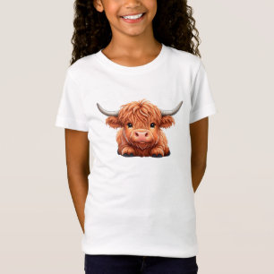 Fluffy Sweet Baby Highland Cow T-Shirt
