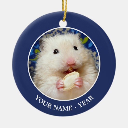 Fluffy Syrian Hamster Kokolinka Keramikornament (Vorne)
