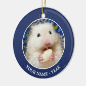 Fluffy Syrian Hamster Kokolinka Keramikornament (Links)
