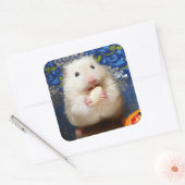 Fluffy Syrian Hamster Kokolinka Quadratischer Aufkleber (Umschlag)