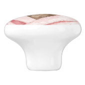 Fluffy Terrier in Pink Robe Watercolor Keramikknauf (Seitenansicht)