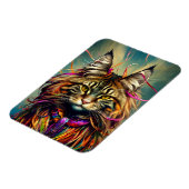 Fluffy Tiger Maine Coon in Ribbons Magnet (Linke Seite)