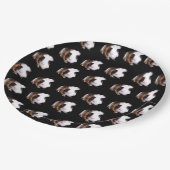 Fluffy Tortoiseshell Guinea Schweine, Papier Telle Pappteller (Schrägansicht)