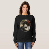 Fluffy Tuxedo Cat Face Sweatshirt (Vorne ganz)
