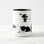 Fluffy Tuxedo Cat Tasse (Zentrum)