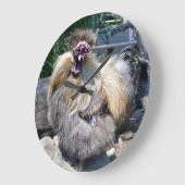Fluffy Ugly Chicken, Wall Clock Große Wanduhr (Winkel)