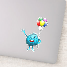 Fluffy und Niedlich mit Ballons Vinyl Sticker