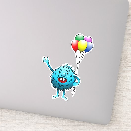 Fluffy und Niedlich mit Ballons Vinyl Sticker (Detail)