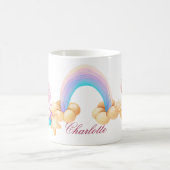 Fluffy unicorn magischer Regenbogen personalisiert Kaffeetasse (Mittel)