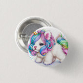 Fluffy Unicorn Puppy Button (Vorne & Hinten)