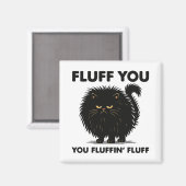 Fluffy Voluminous Cat Life Kitty Style Magnet (Vorderseite/Rückseite)