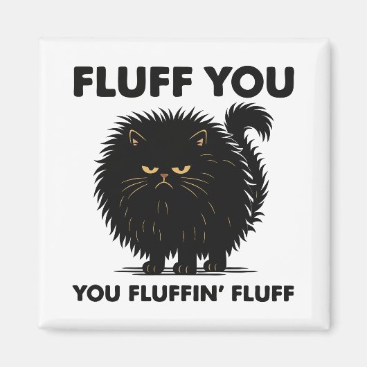 Fluffy Voluminous Cat Life Kitty Style Magnet (Vorne)