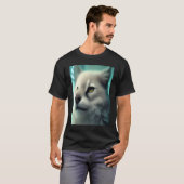 Fluffy White als Snow Leopard Katze Kitten Löwe T-Shirt (Vorne ganz)