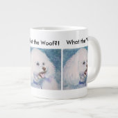 FLUFFY WHITE BICHON FRISE Jumbo-Tasse (Vorderseite Rechts)