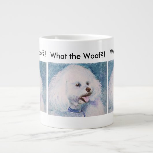 FLUFFY WHITE BICHON FRISE Jumbo-Tasse (Vorderseite)