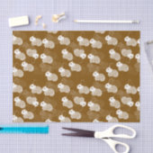 Fluffy White Bunnies auf Brown Seidenpapier (Handwerk)