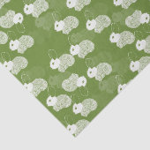Fluffy White Bunnies auf Green Seidenpapier (Ausschnitt)