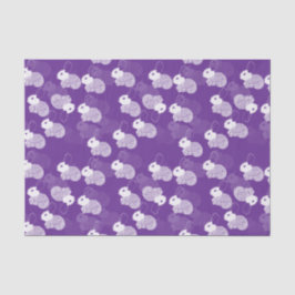 Fluffy White Bunnies auf Lila Seidenpapier