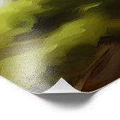 Fluffy White Cat Painting Fotodruck (Ecke)