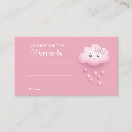 Fluffy White Cloud Advice für die zukünftige Mutte Begleitkarte (Vorderseite)