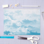 Fluffy White Clouds Blue Sky Decoupage Seidenpapier (Handwerk)
