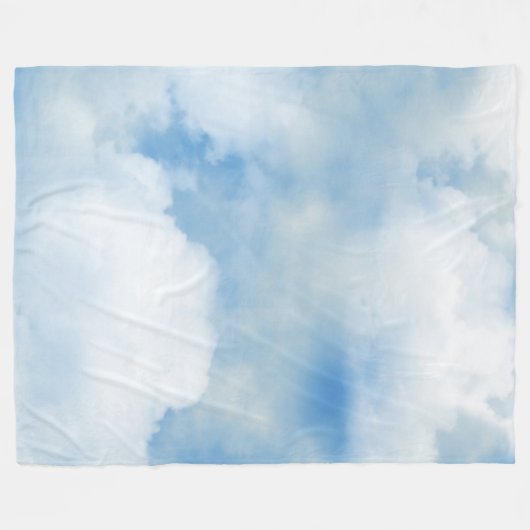 Fluffy White Clouds Fleecedecke (Vorderseite (Horizontal))