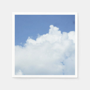 Fluffy White Clouds in Blue Sky Serviette