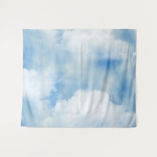 Fluffy White Clouds Wandteppich (Vorderseite (Horizontal))