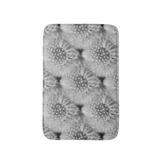 Fluffy White Dandelion Blume Naturmuster Badematte (Vorderseite Vertikal)