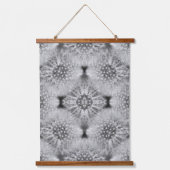 Fluffy White Dandelions Abstract Nature Pattern  Wandteppich Mit Holzrahmen (Vorderseite)