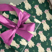 Fluffy White Dog mit rosa Cowgirl Weihnachten Geschenkpapier