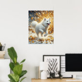 Fluffy White Hund Poster (Heimbüro)