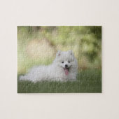 Fluffy White Keeshond Puppy Puzzle (Horizontal)