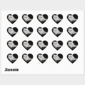 Fluffy White Kitten Heart Stickers (Blatt)