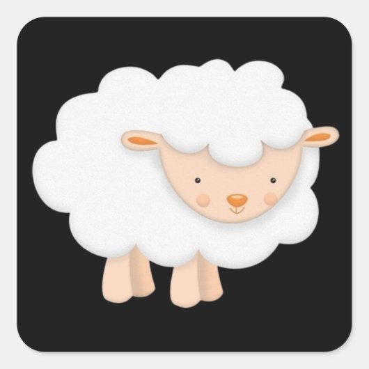 Fluffy White Lamb Sticker (Vorderseite)