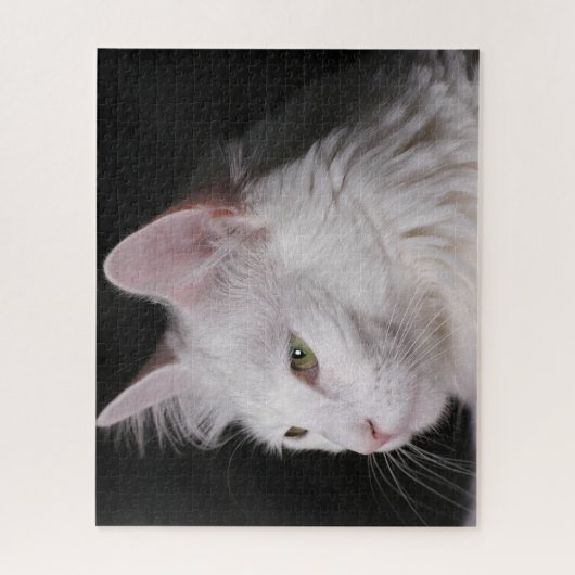 Fluffy White Maine Coon Cat Puzzle (Vertikal)