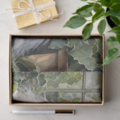 Fluffy White Persian Cat in a Garden Decoupage Seidenpapier (Geschenk)