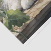 Fluffy White Persian Cat in a Garden Decoupage Seidenpapier (Ausschnitt)