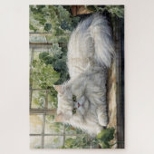 Fluffy White Persian Cat in a Garden Puzzle (Vertikal)