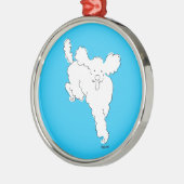 Fluffy White Poodle Ornament Aus Metall (Links)