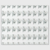 Fluffy White Puppy Foto Geschenkpapier (Flach)