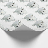 Fluffy White Puppy Foto Geschenkpapier (Ecke)