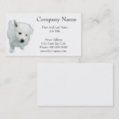 Fluffy White Puppy Foto Visitenkarte (Vorne/Hinten)