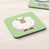 Fluffy White Sheep Getränkeuntersetzer (Linke Seite)