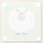 Fluffy White Sheep Glasuntersetzer (Rückseite)