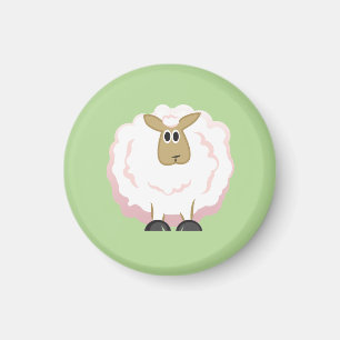 Fluffy White Sheep Magnet
