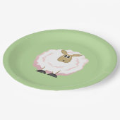 Fluffy White Sheep Pappteller (Schrägansicht)