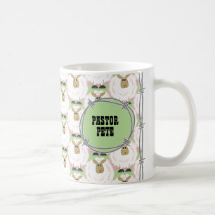 Fluffy White Sheep Pattern Kaffeetasse