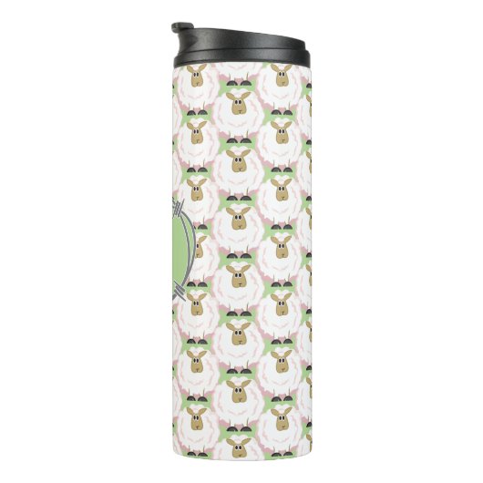 Fluffy White Sheep Pattern Thermosbecher (Nach rechts gedreht)