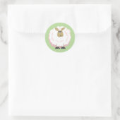 Fluffy White Sheep Runder Aufkleber (Tasche)